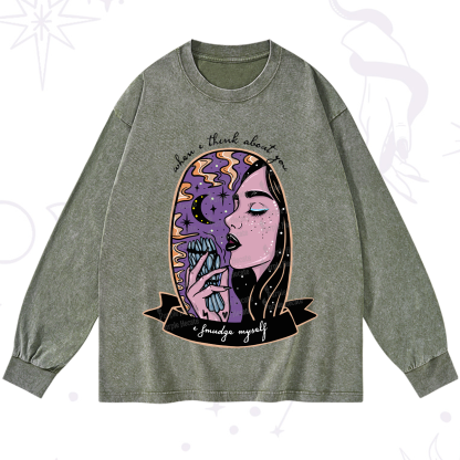 Purplehecate When I Think About You Washed Long Sleeve Shirt
