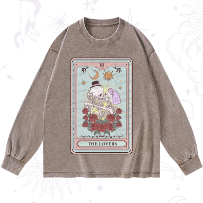 Purplehecate The Lovers Tarot Washed Long Sleeve Shirt