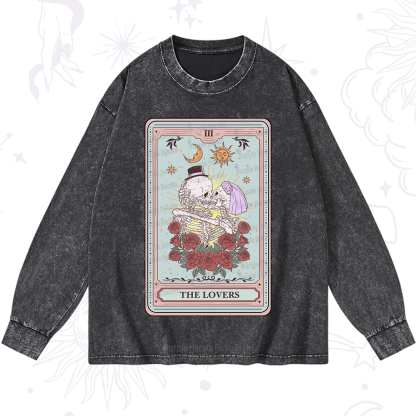 Purplehecate The Lovers Tarot Washed Long Sleeve Shirt