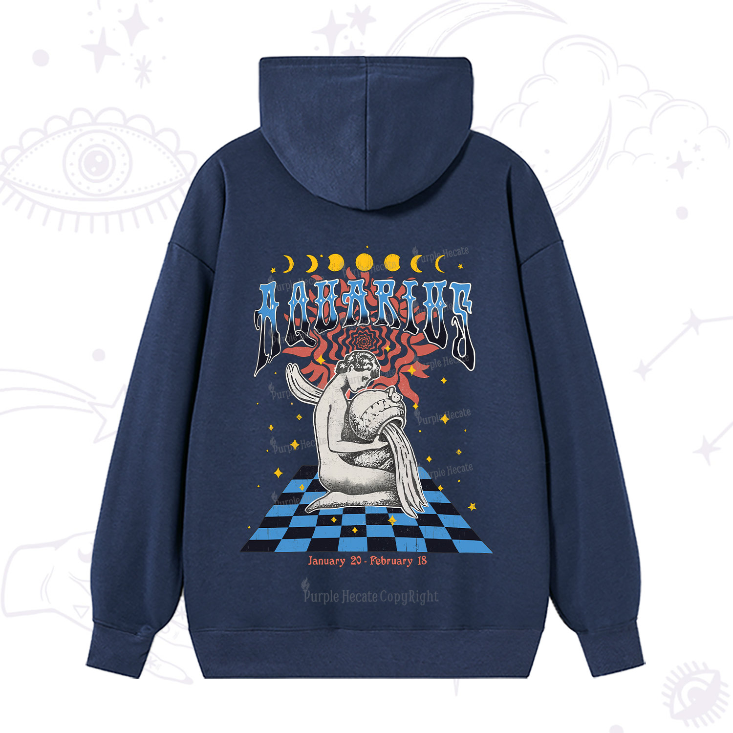 Purplehecate Aquarius Crew Zodiac Hoodie