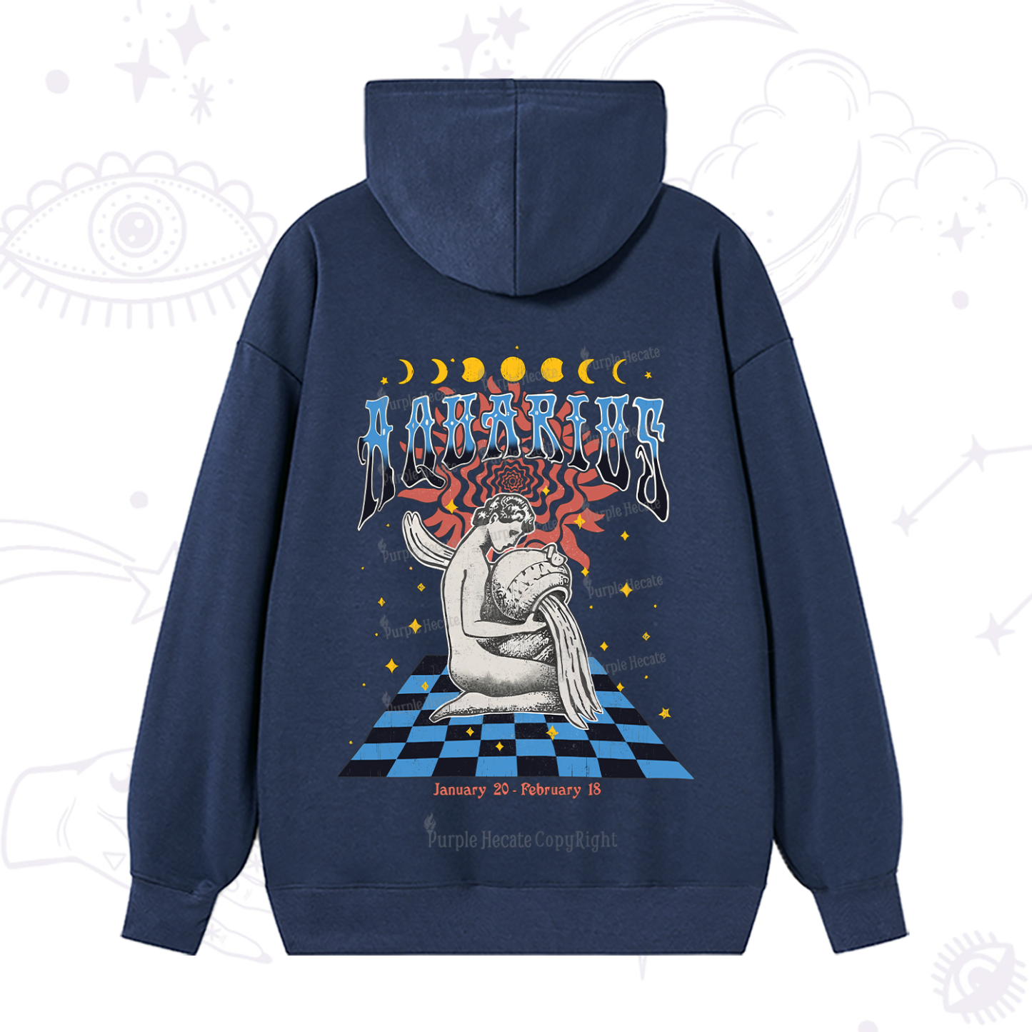Purplehecate Aquarius Crew Zodiac Hoodie