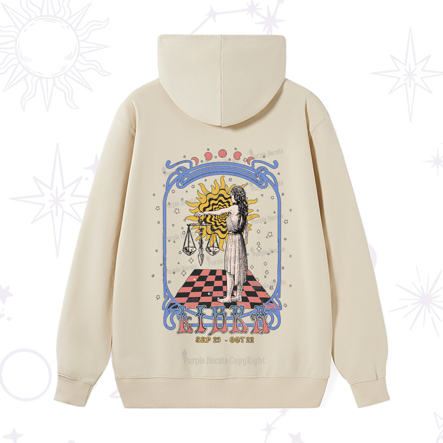 Purplehecate Libra Crew Zodiac Hoodie