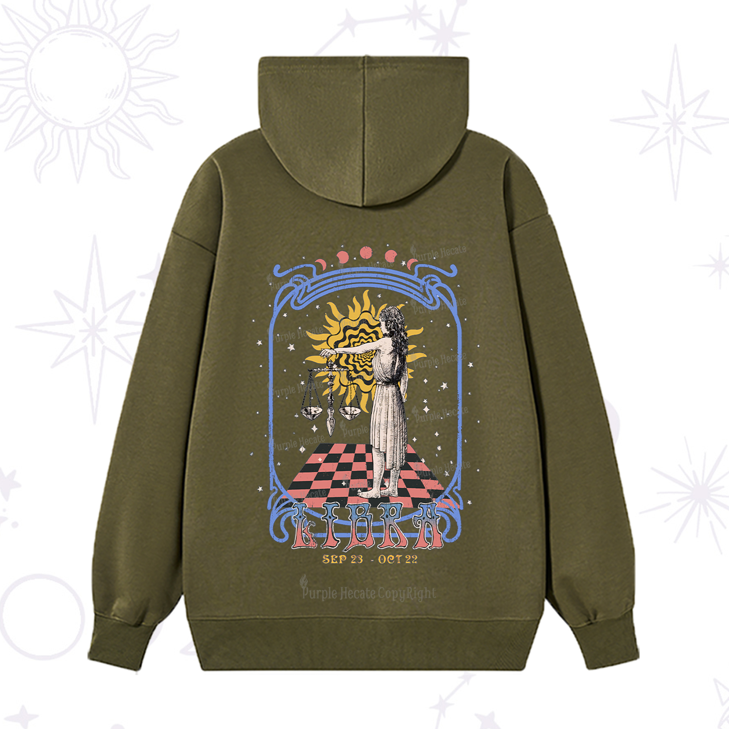 Purplehecate Libra Crew Zodiac Hoodie