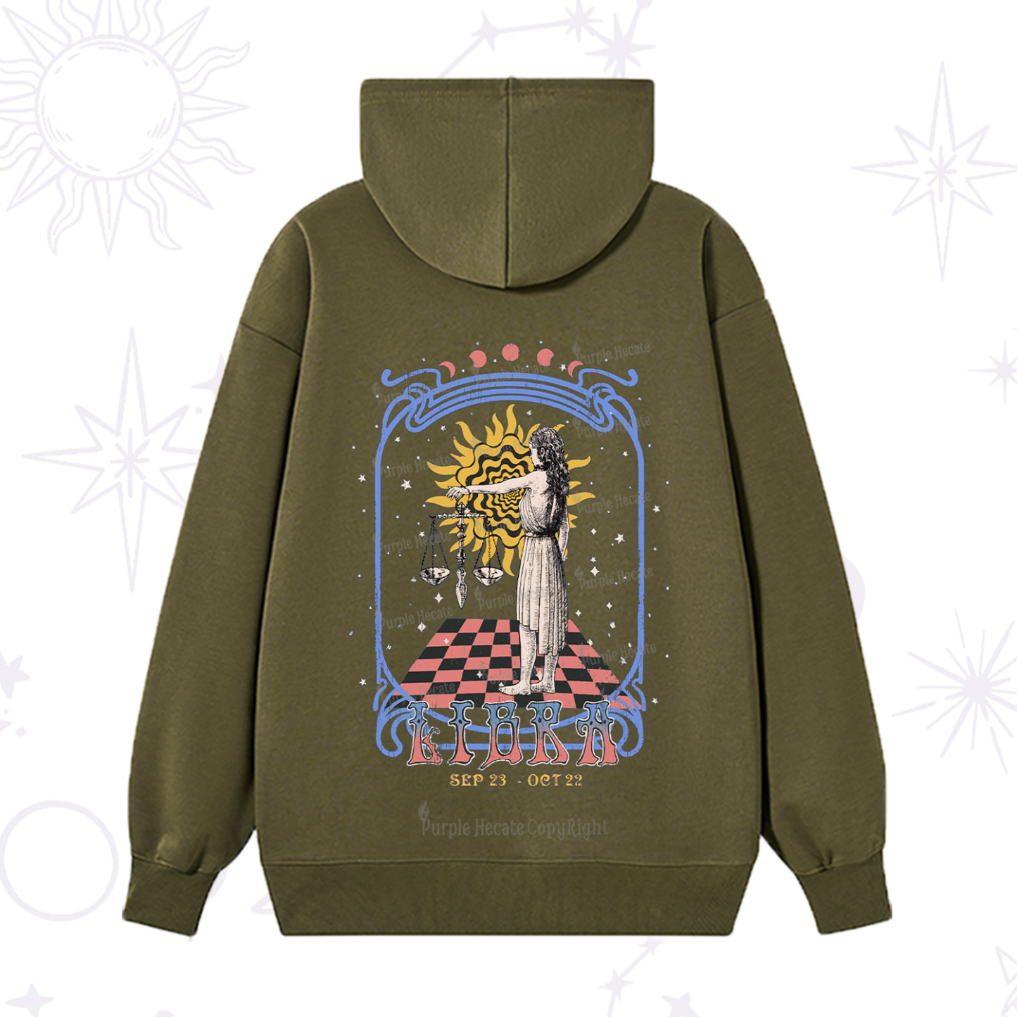 Purplehecate Libra Crew Zodiac Hoodie
