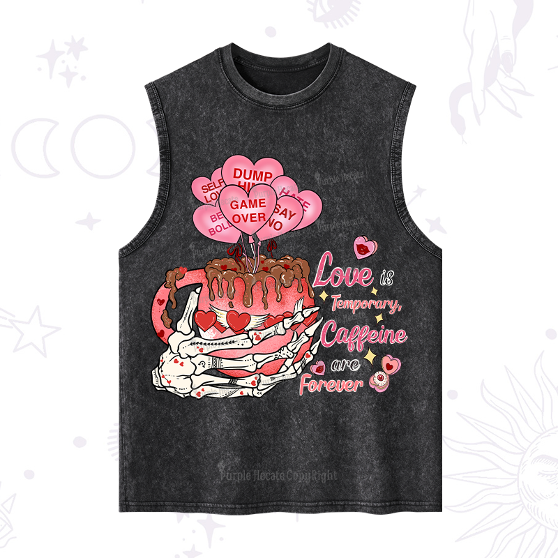 Purplehecate Caffeine Over Love Valentine Washed Tank
