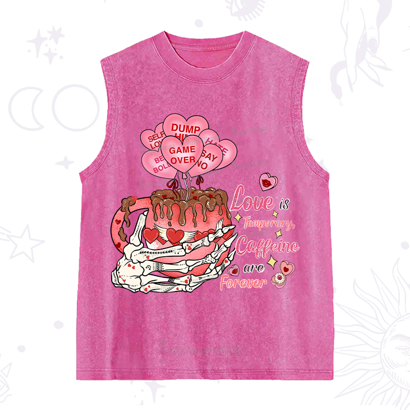 Purplehecate Caffeine Over Love Valentine Washed Tank