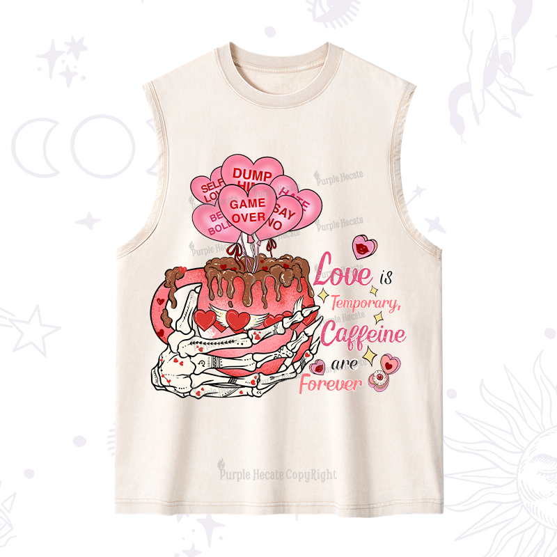 Purplehecate Caffeine Over Love Valentine Washed Tank