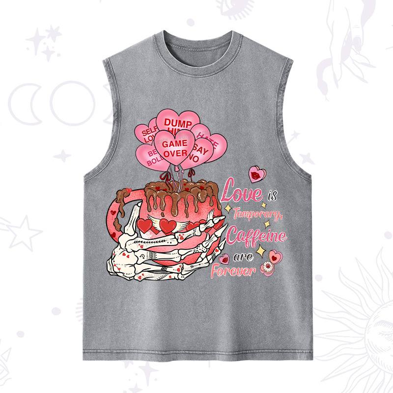 Purplehecate Caffeine Over Love Valentine Washed Tank