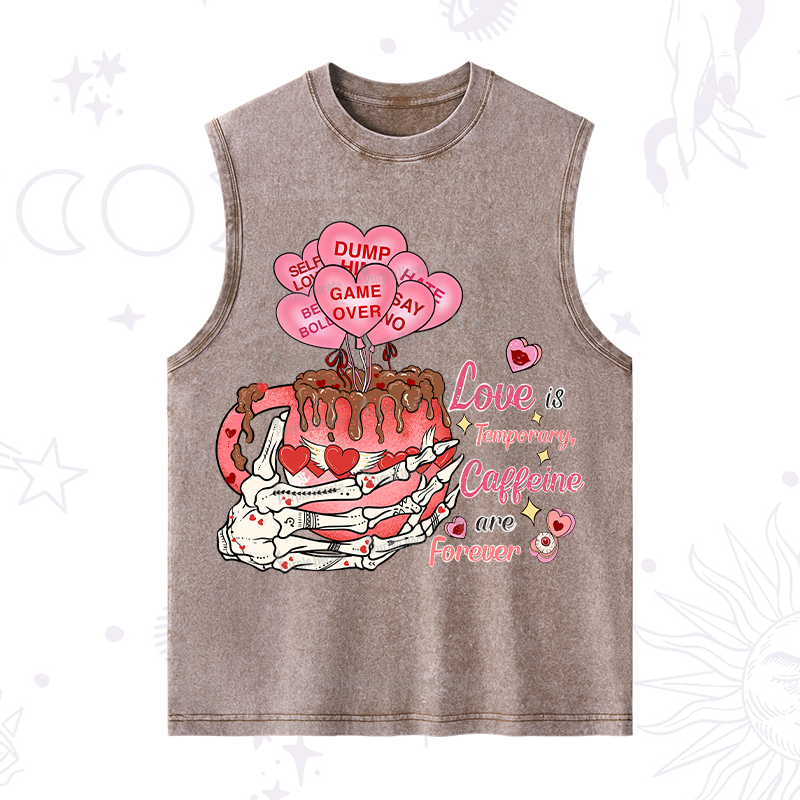 Purplehecate Caffeine Over Love Valentine Washed Tank