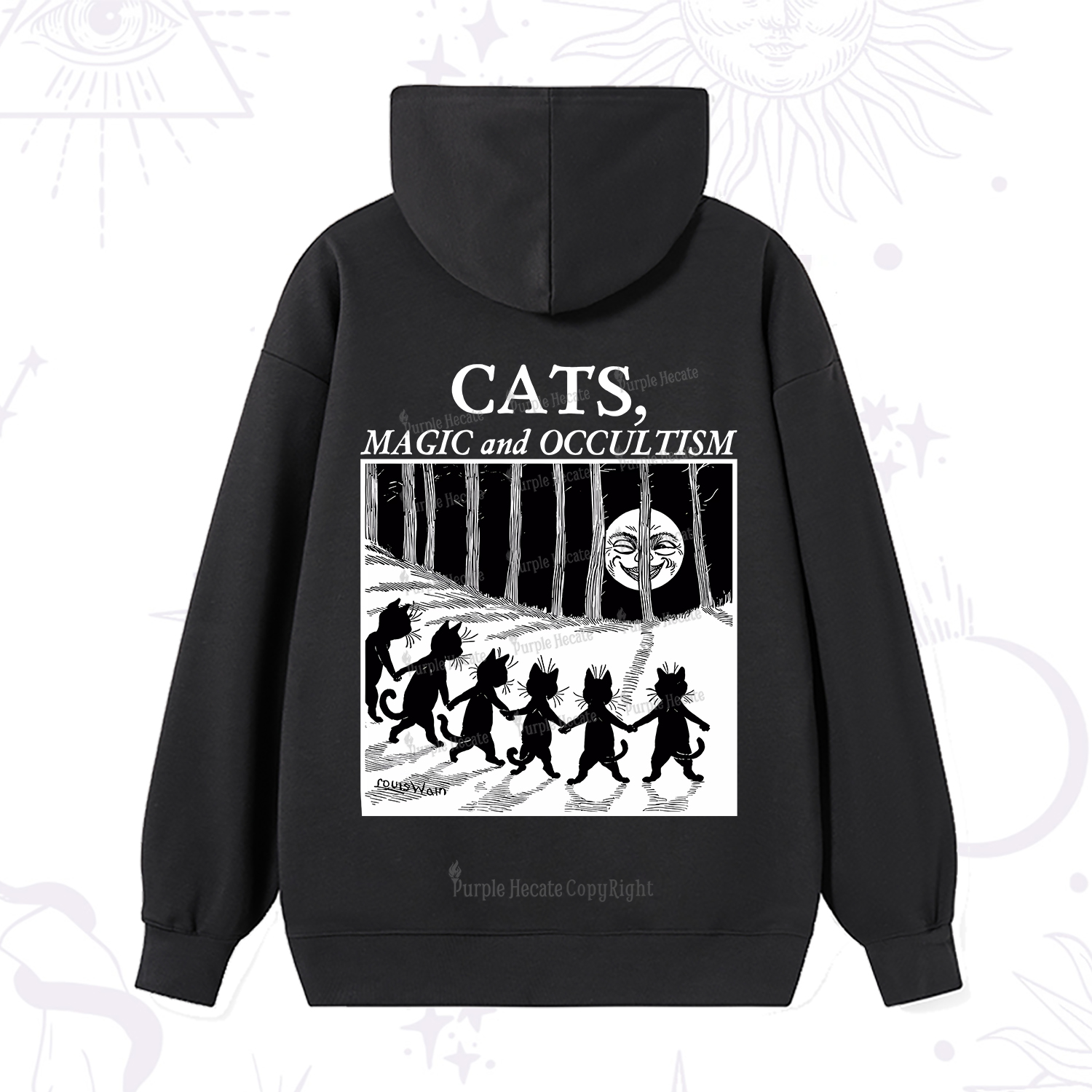 Purplehecate Cats Magic And Occultism Hoodie