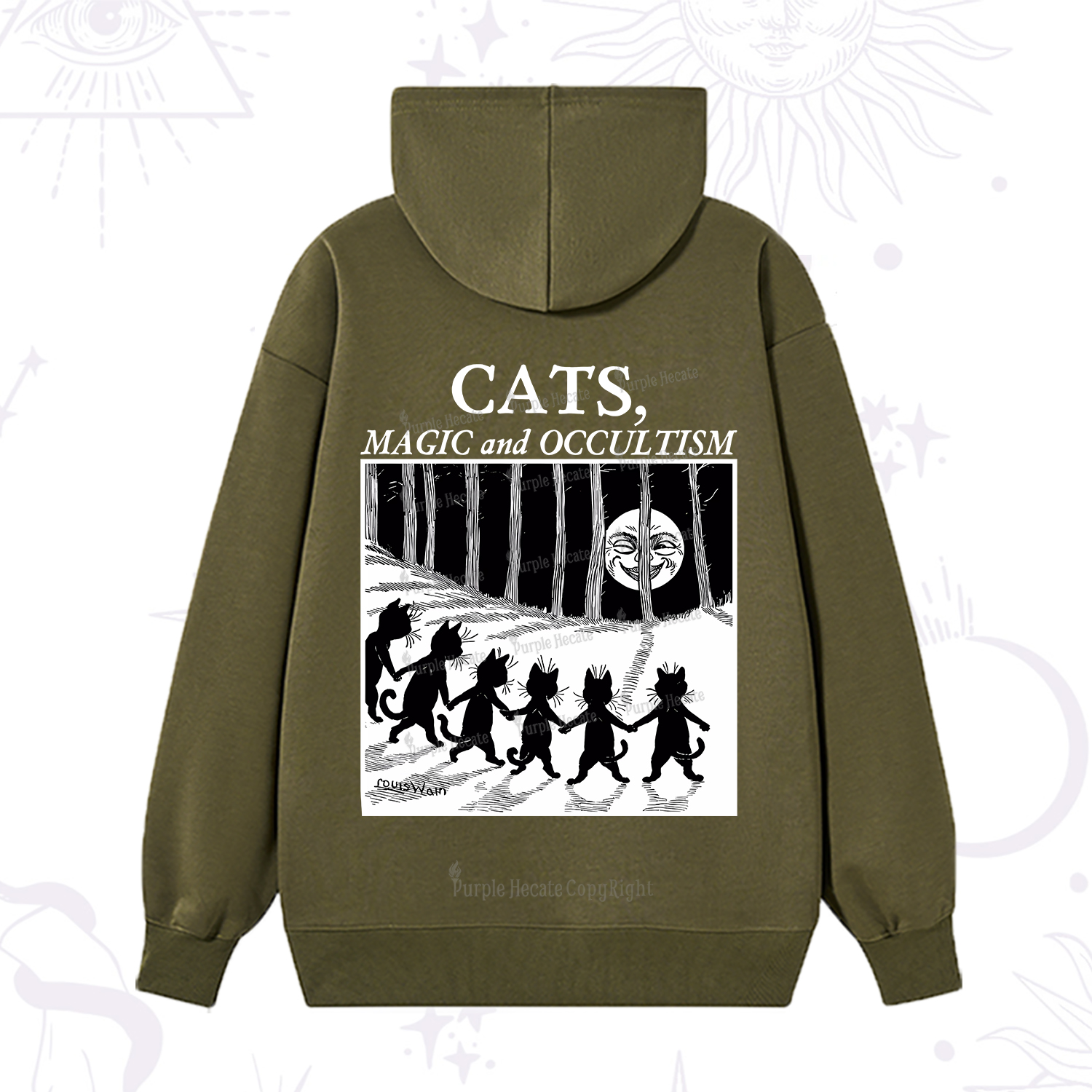 Purplehecate Cats Magic And Occultism Hoodie