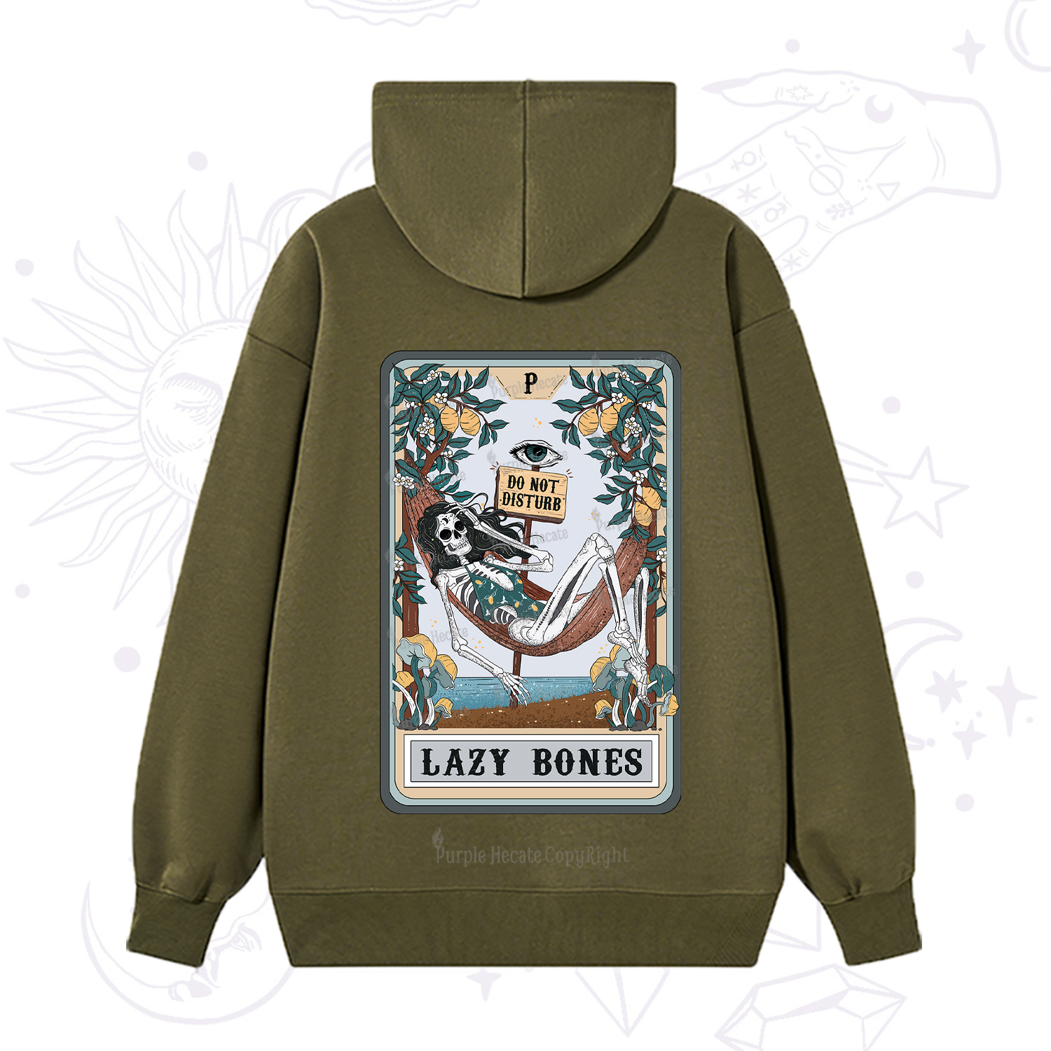 Purplehecate The Lazy Bones Tarot Hoodie