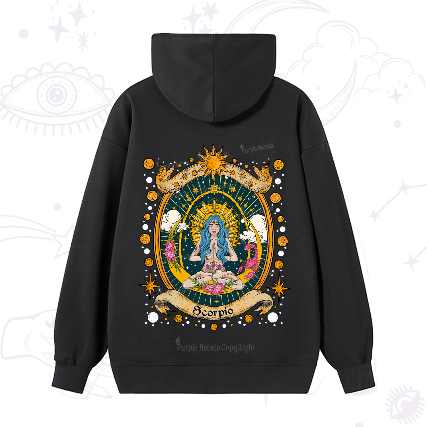 Purplehecate Scorpio Celestial Charm Zodiac Hoodie
