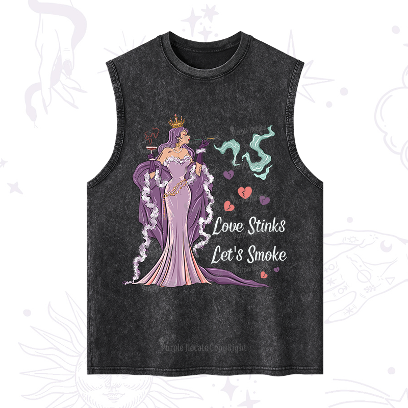 Purplehecate Love Stinks Let's Smoke Valentine Washed Tank