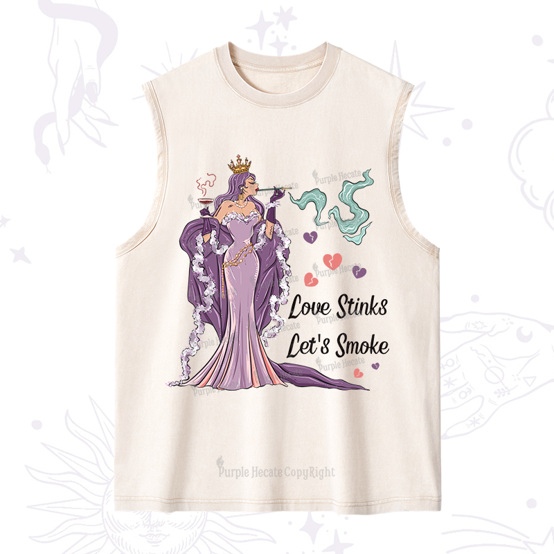 Purplehecate Love Stinks Let's Smoke Valentine Washed Tank