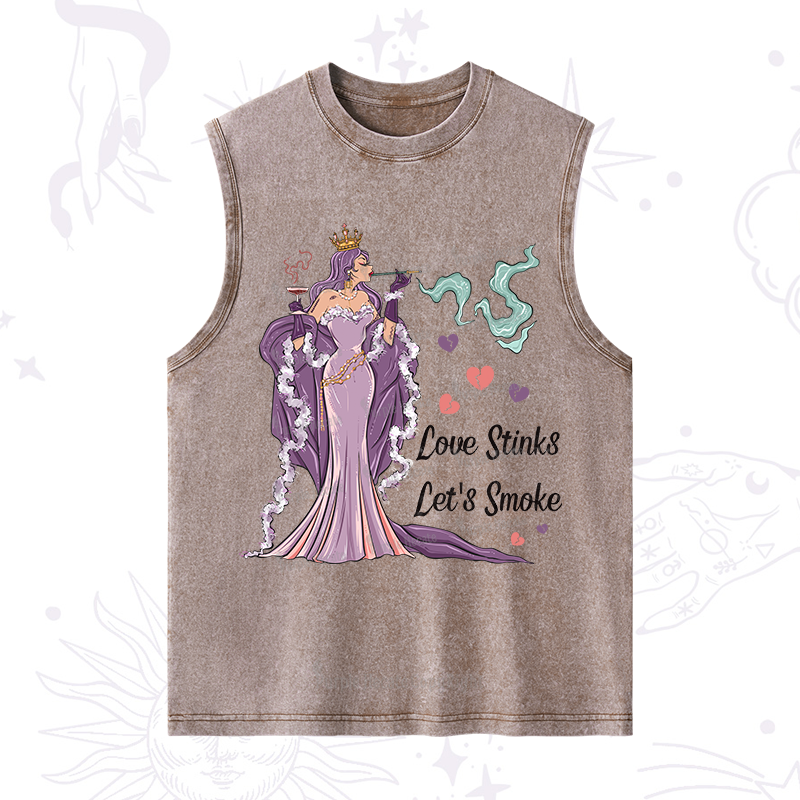 Purplehecate Love Stinks Let's Smoke Valentine Washed Tank