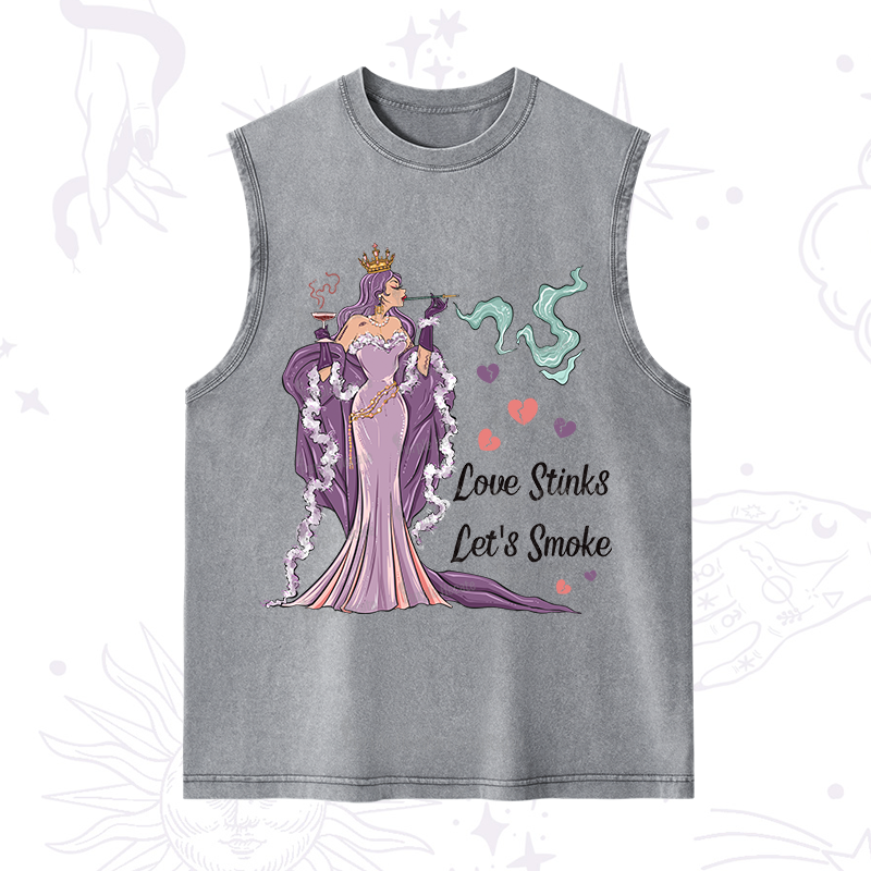 Purplehecate Love Stinks Let's Smoke Valentine Washed Tank