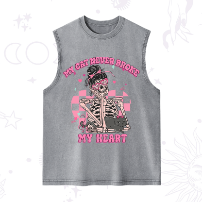 Purplehecate My Cat Never Broke My Heart Valentine Washed Tank