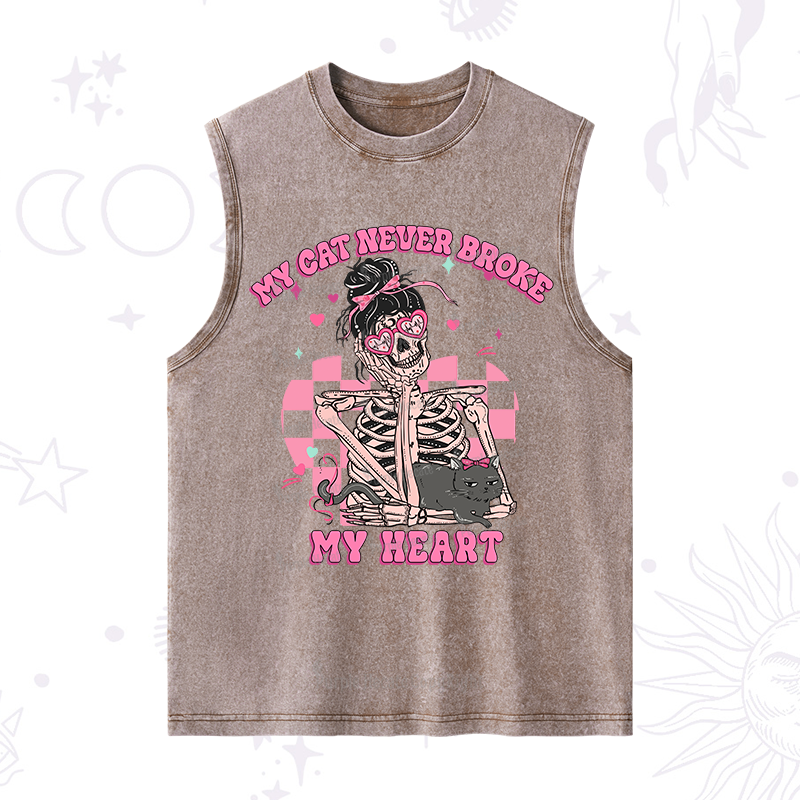Purplehecate My Cat Never Broke My Heart Valentine Washed Tank