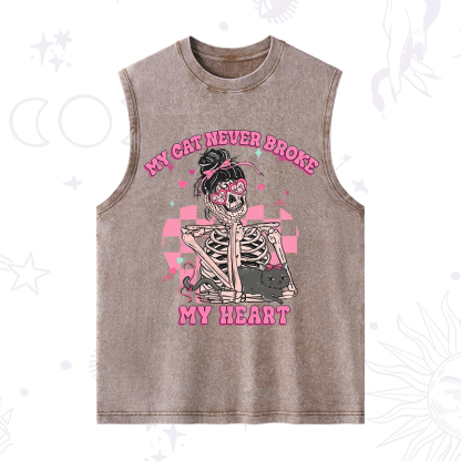 Purplehecate My Cat Never Broke My Heart Valentine Washed Tank