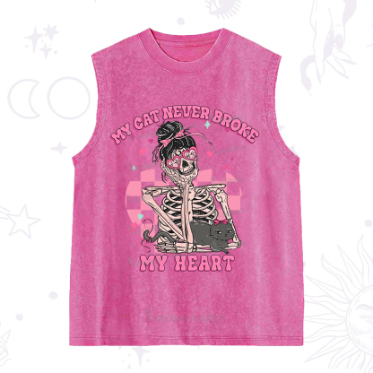 Purplehecate My Cat Never Broke My Heart Valentine Washed Tank