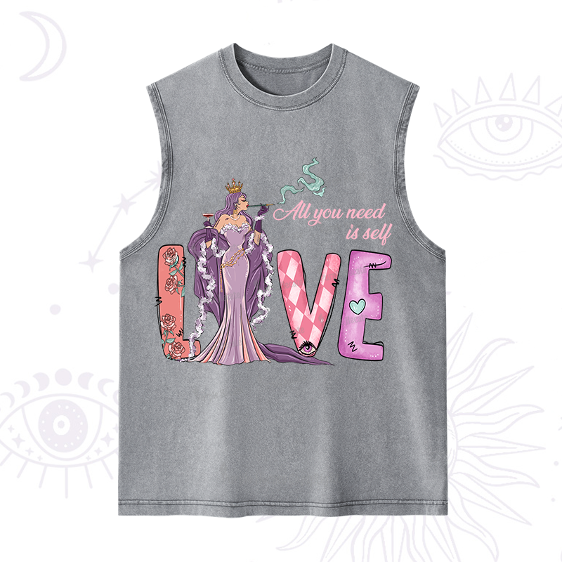 Purplehecate All You Need Is Self Valentine Washed Tank