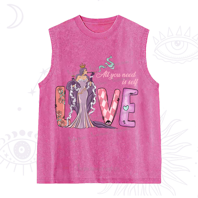 Purplehecate All You Need Is Self Valentine Washed Tank