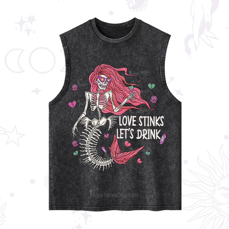 Purplehecate Love Stinks Let's Drink Valentine Washed Tank