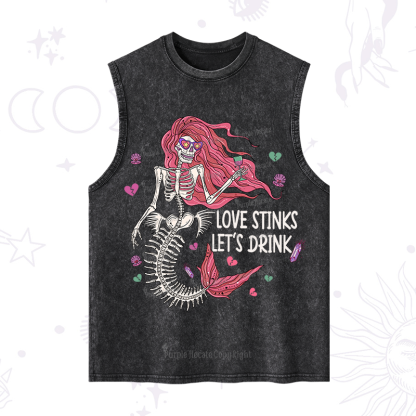 Purplehecate Love Stinks Let's Drink Valentine Washed Tank
