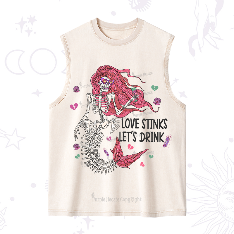 Purplehecate Love Stinks Let's Drink Valentine Washed Tank