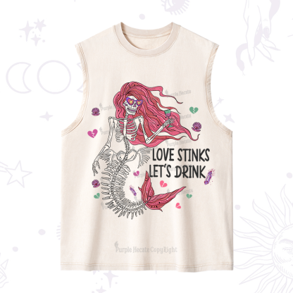 Purplehecate Love Stinks Let's Drink Valentine Washed Tank