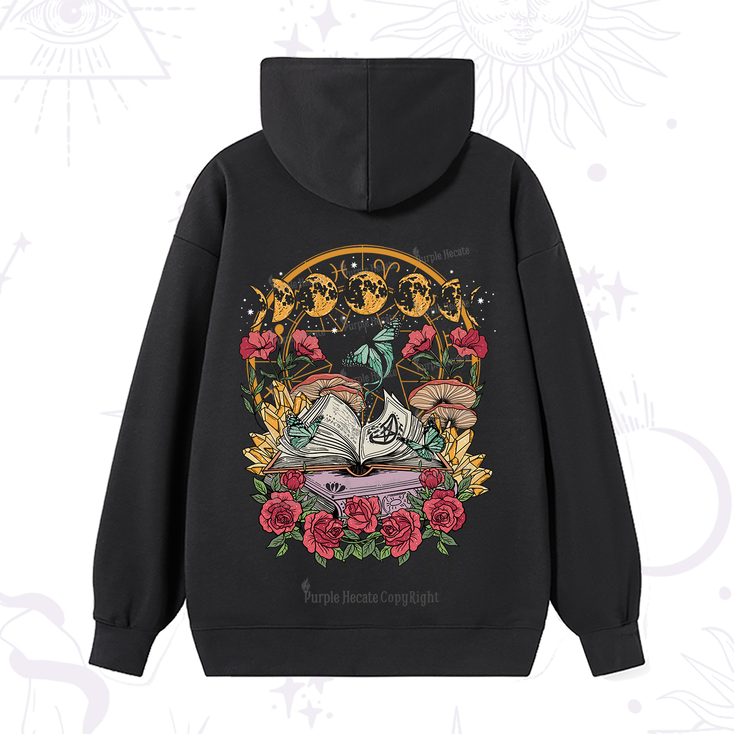 Purplehecate Witchy Book Hoodie
