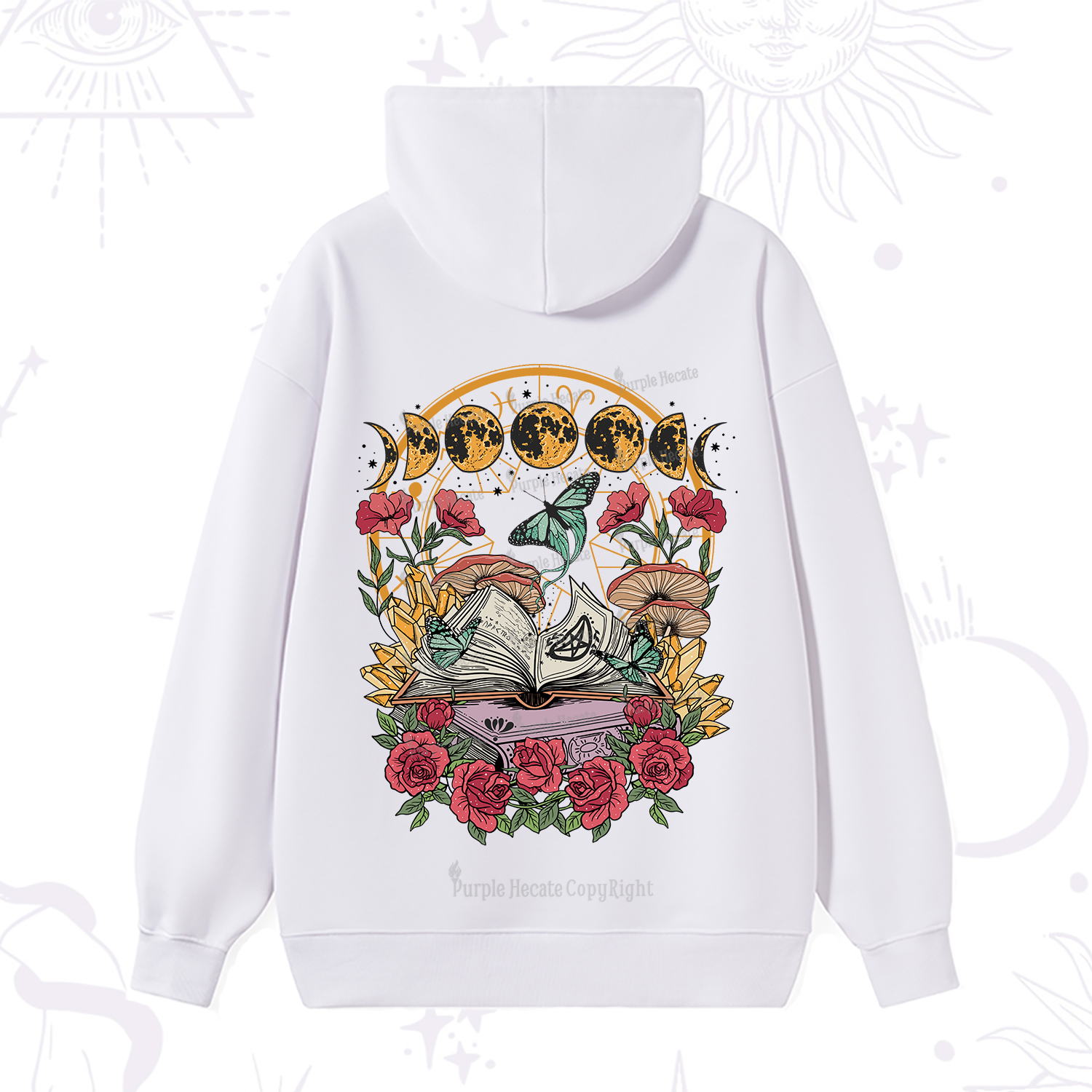 Purplehecate Witchy Book Hoodie