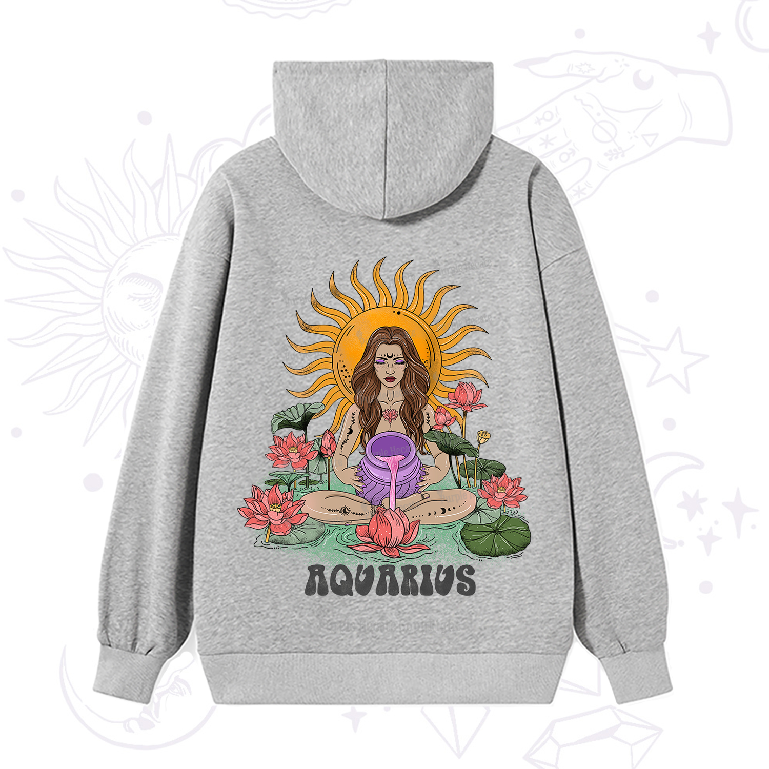 Purplehecate Sun Guardian Of Aquarius Zodiac Hoodie