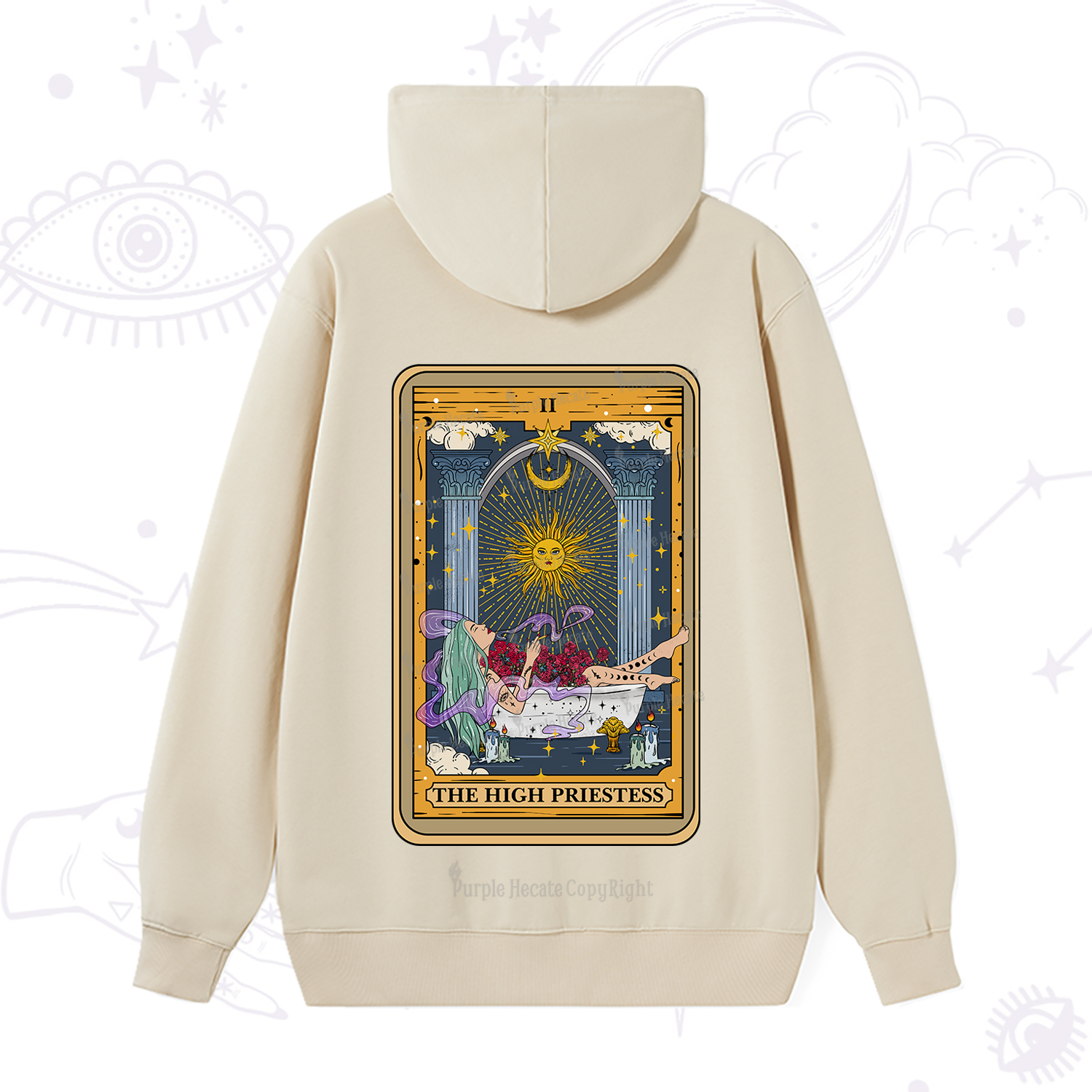 Purplehecate The High Priestess Tarot Card Hoodie