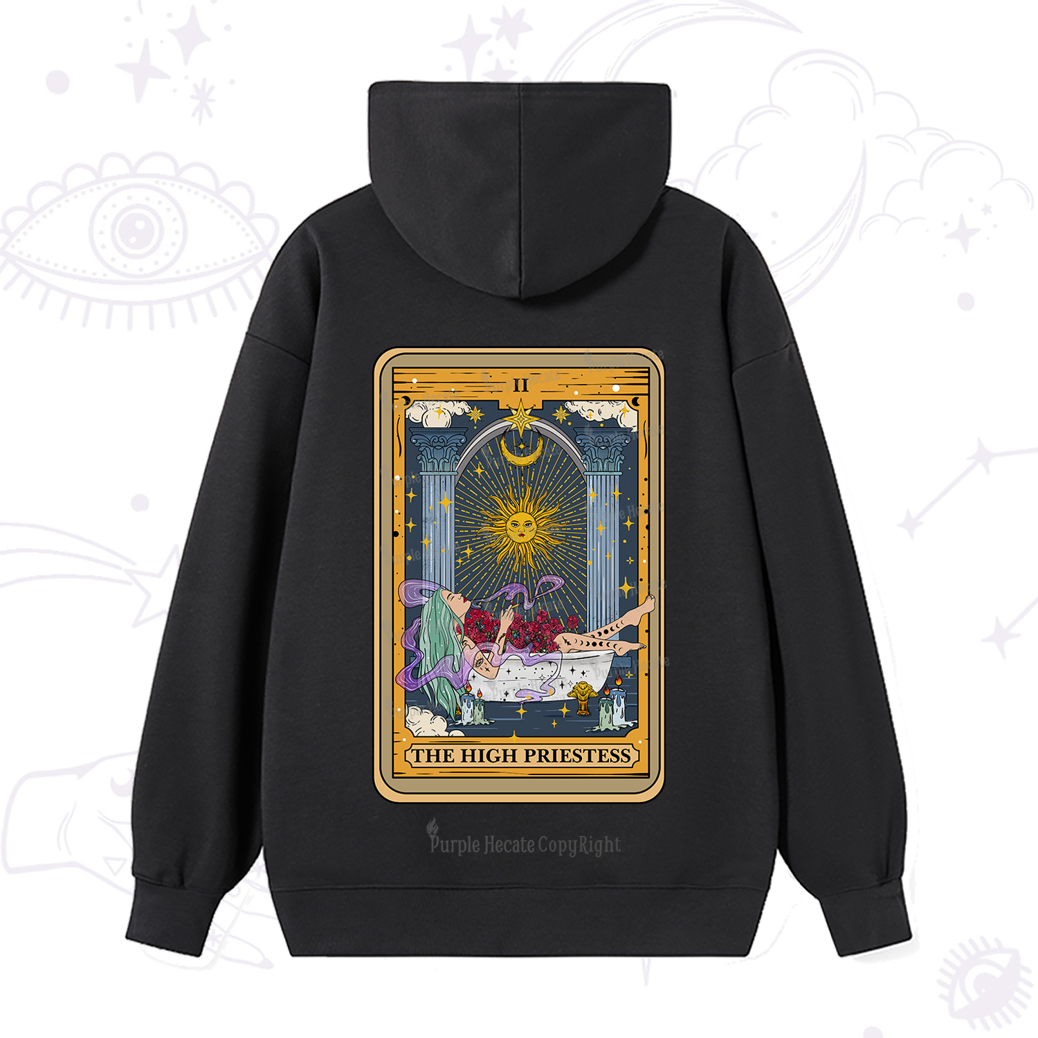 Purplehecate The High Priestess Tarot Card Hoodie