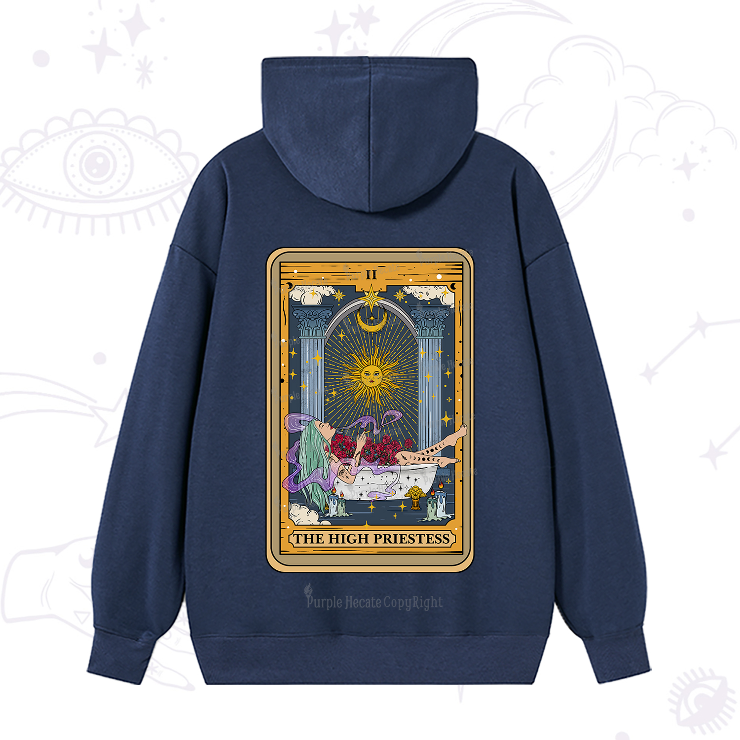 Purplehecate The High Priestess Tarot Card Hoodie