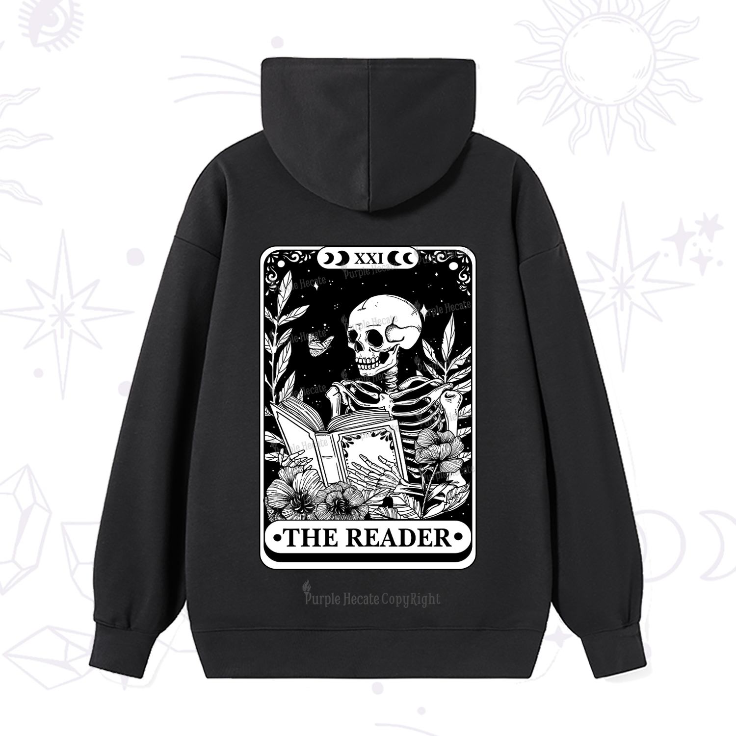 Purplehecate The Reader Tarot Card Hoodie