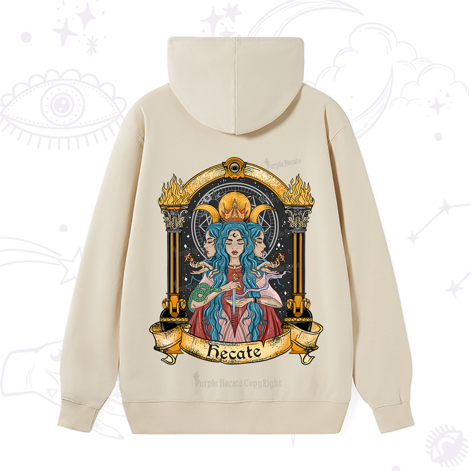 Purplehecate Triple Moon Goddess Hecate Hoodie