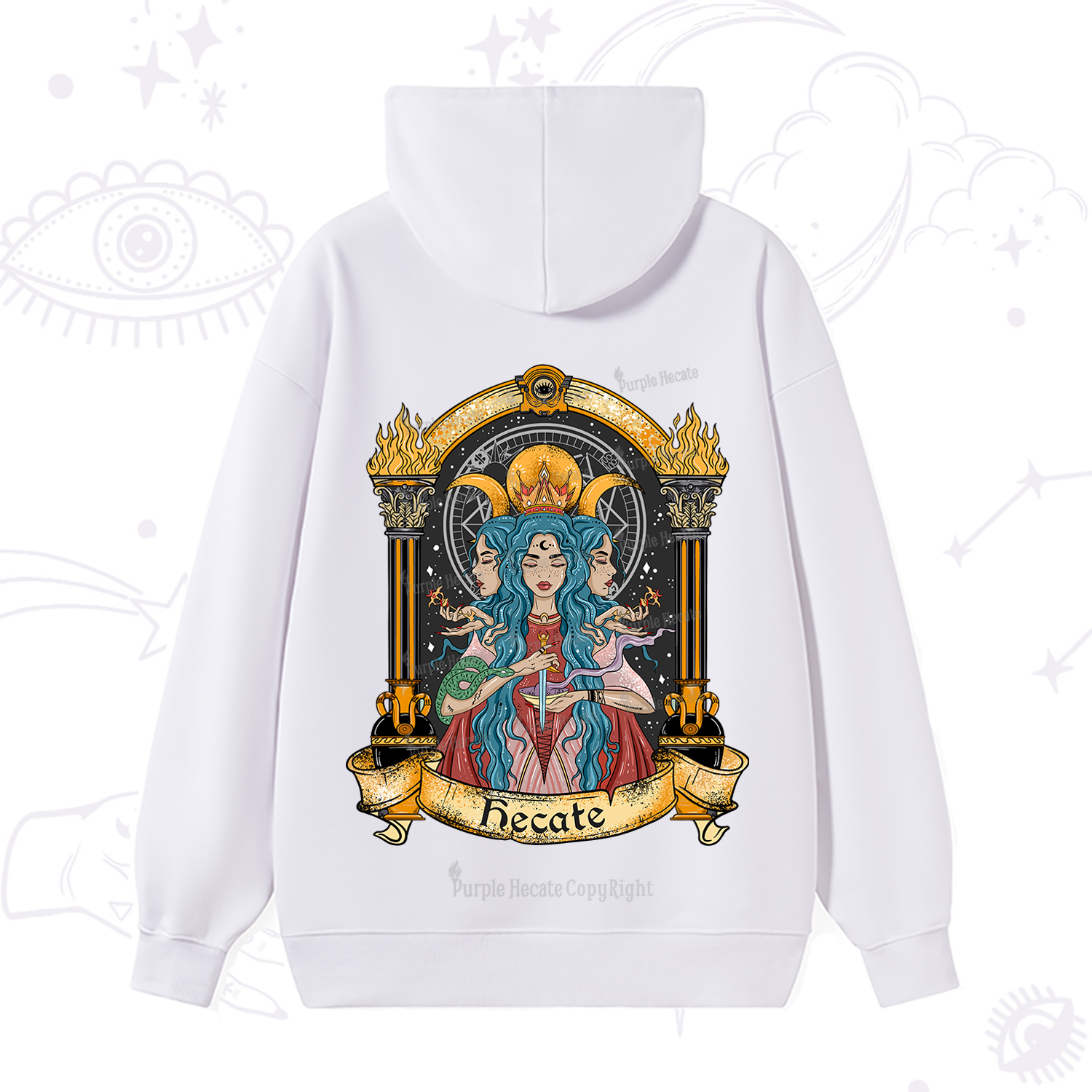 Purplehecate Triple Moon Goddess Hecate Hoodie