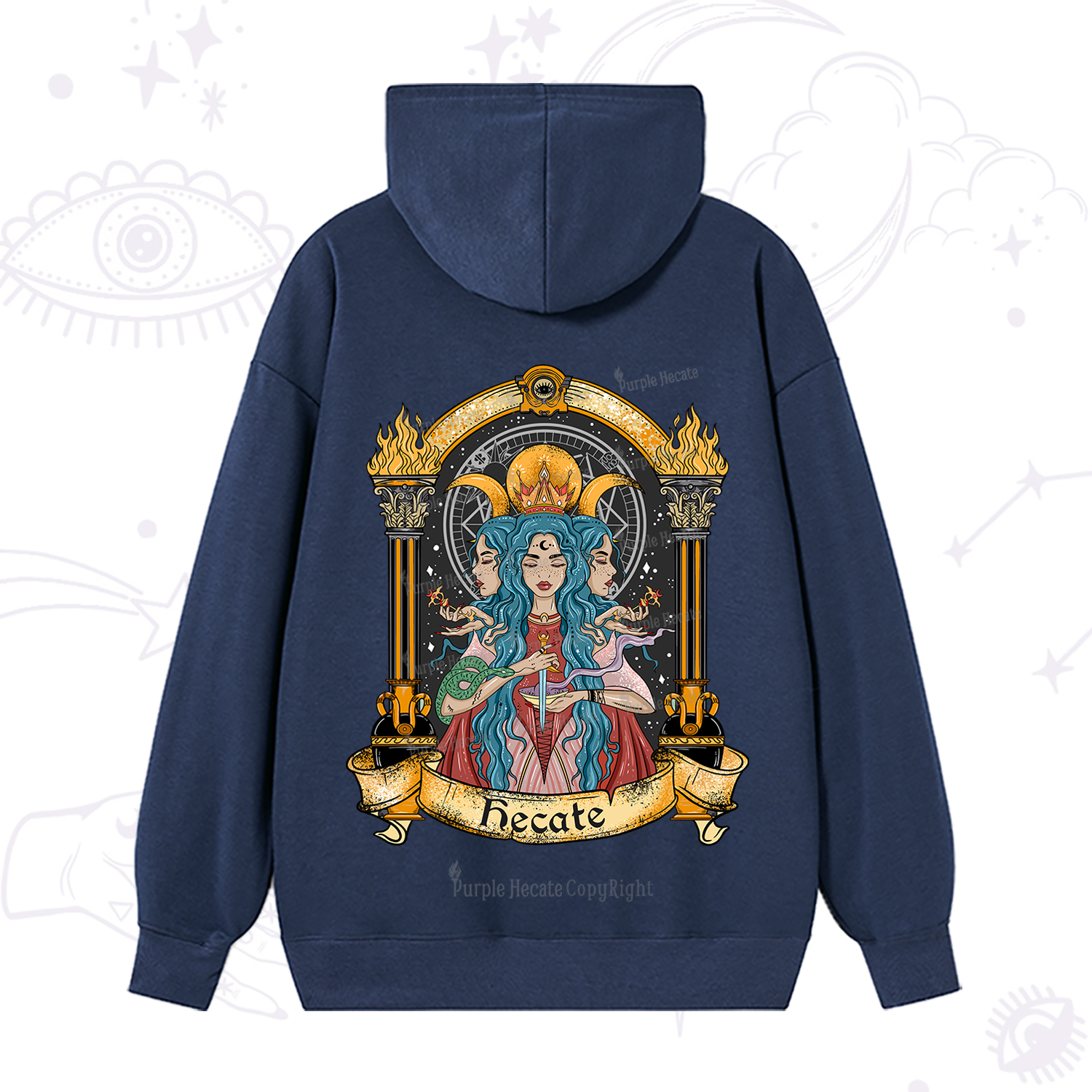 Purplehecate Triple Moon Goddess Hecate Hoodie