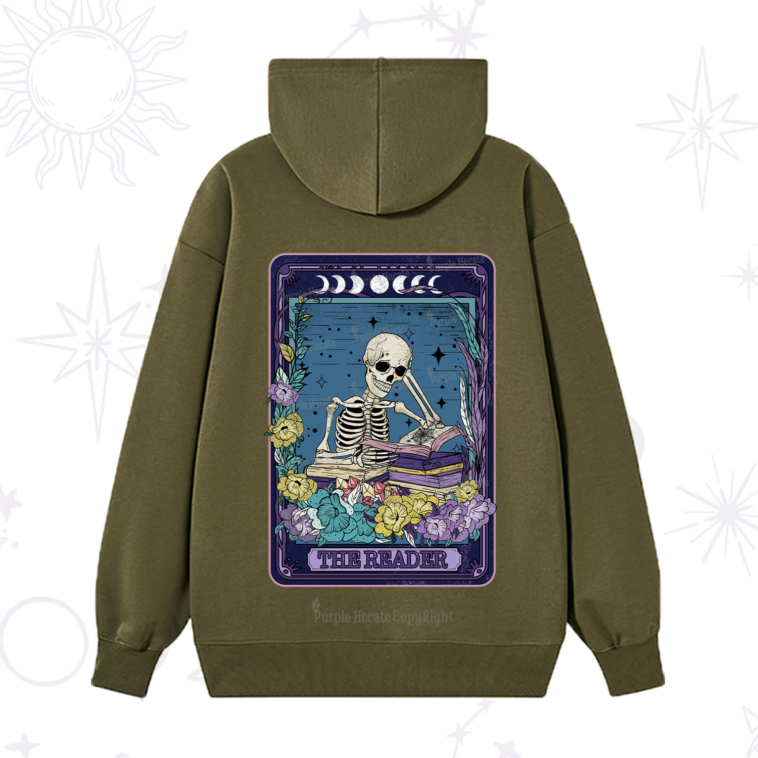 Purplehecate The Reader Tarot Card Hoodie