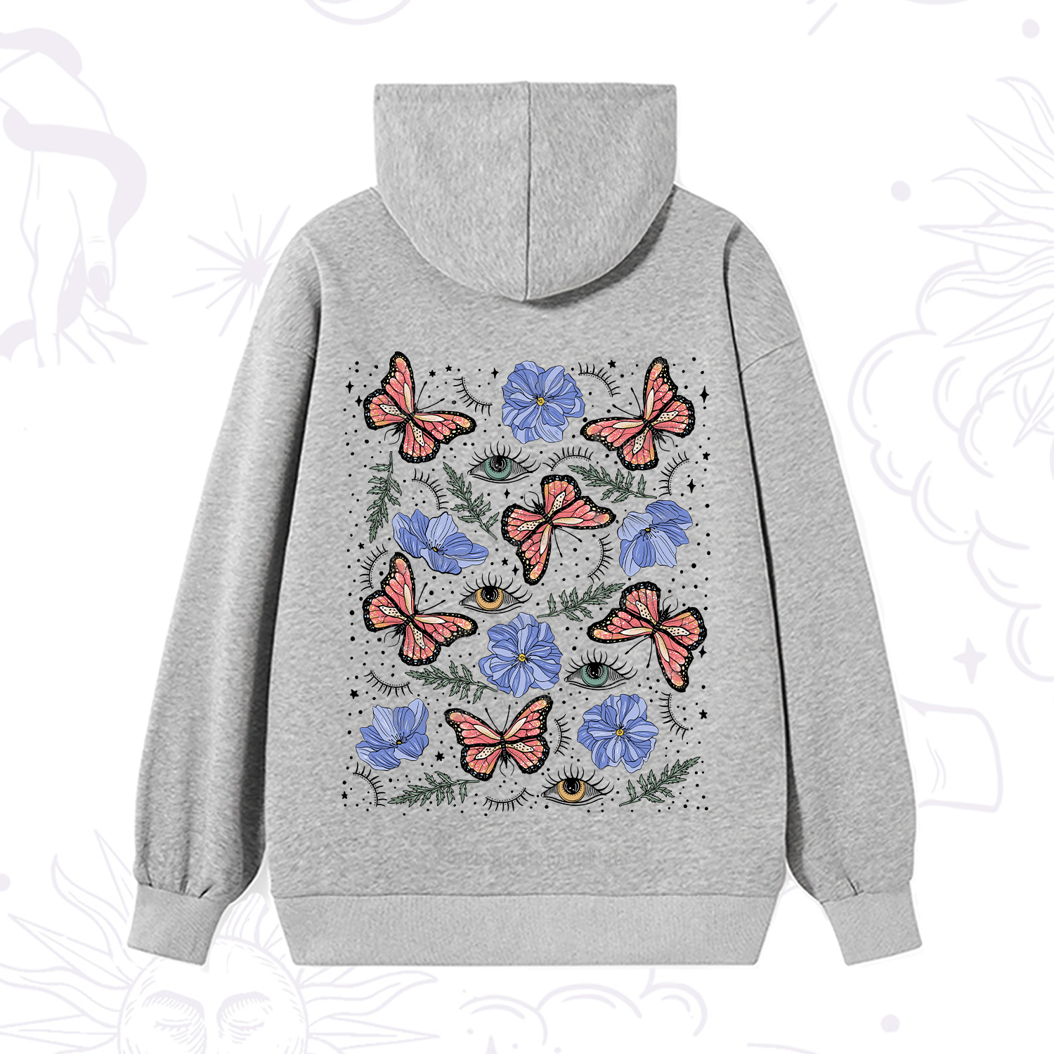 Purplehecate Butterfly Floral Hoodie