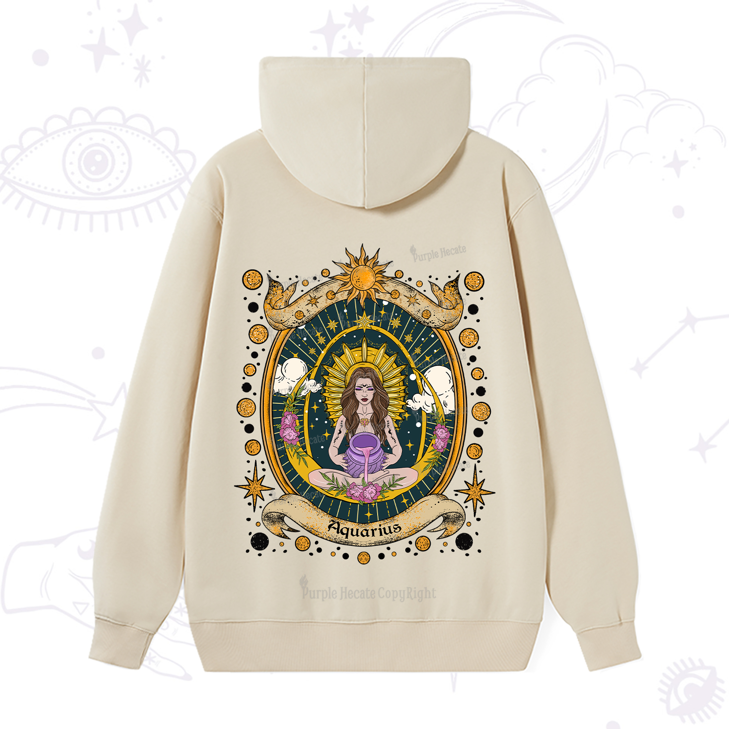 Purplehecate Aquarius Radiance Zodiac Hoodie
