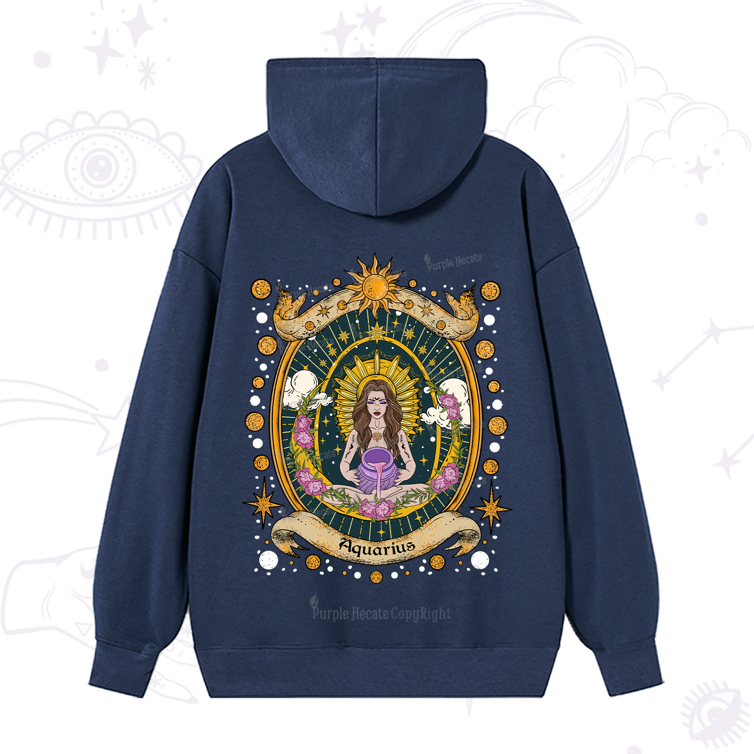 Purplehecate Aquarius Radiance Zodiac Hoodie