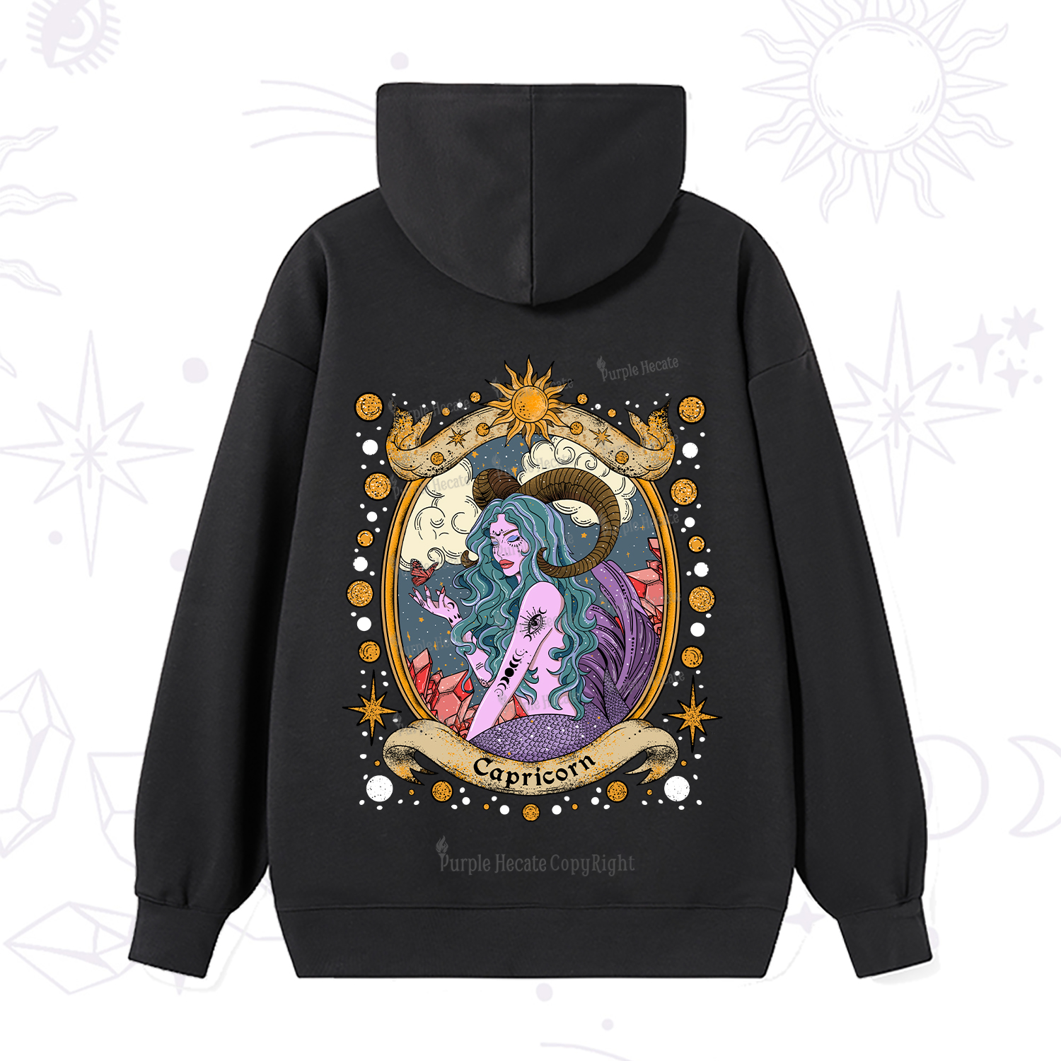 Purplehecate Capricorn Radiance Zodiac Hoodie