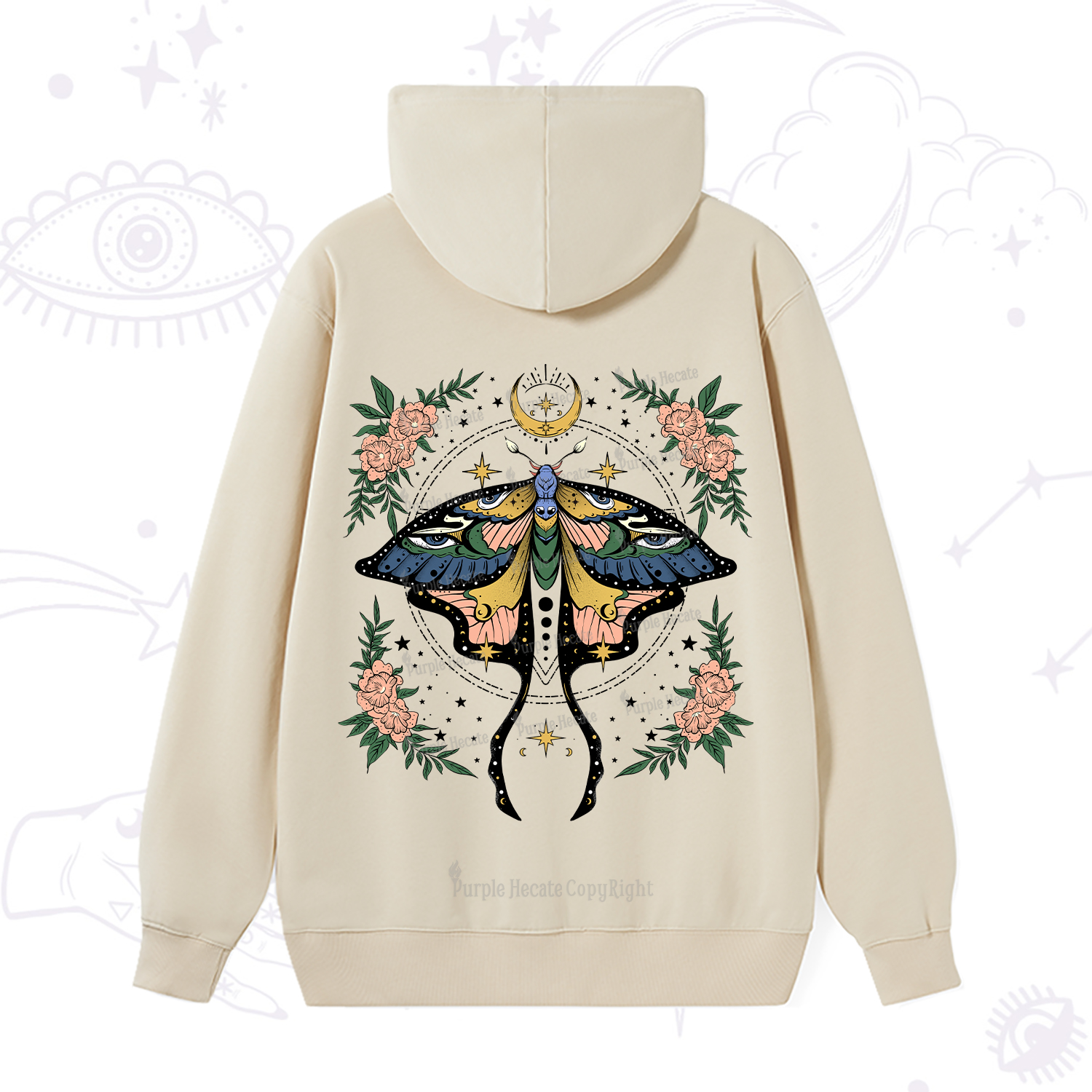Purplehecate Mystical Moth Hoodie