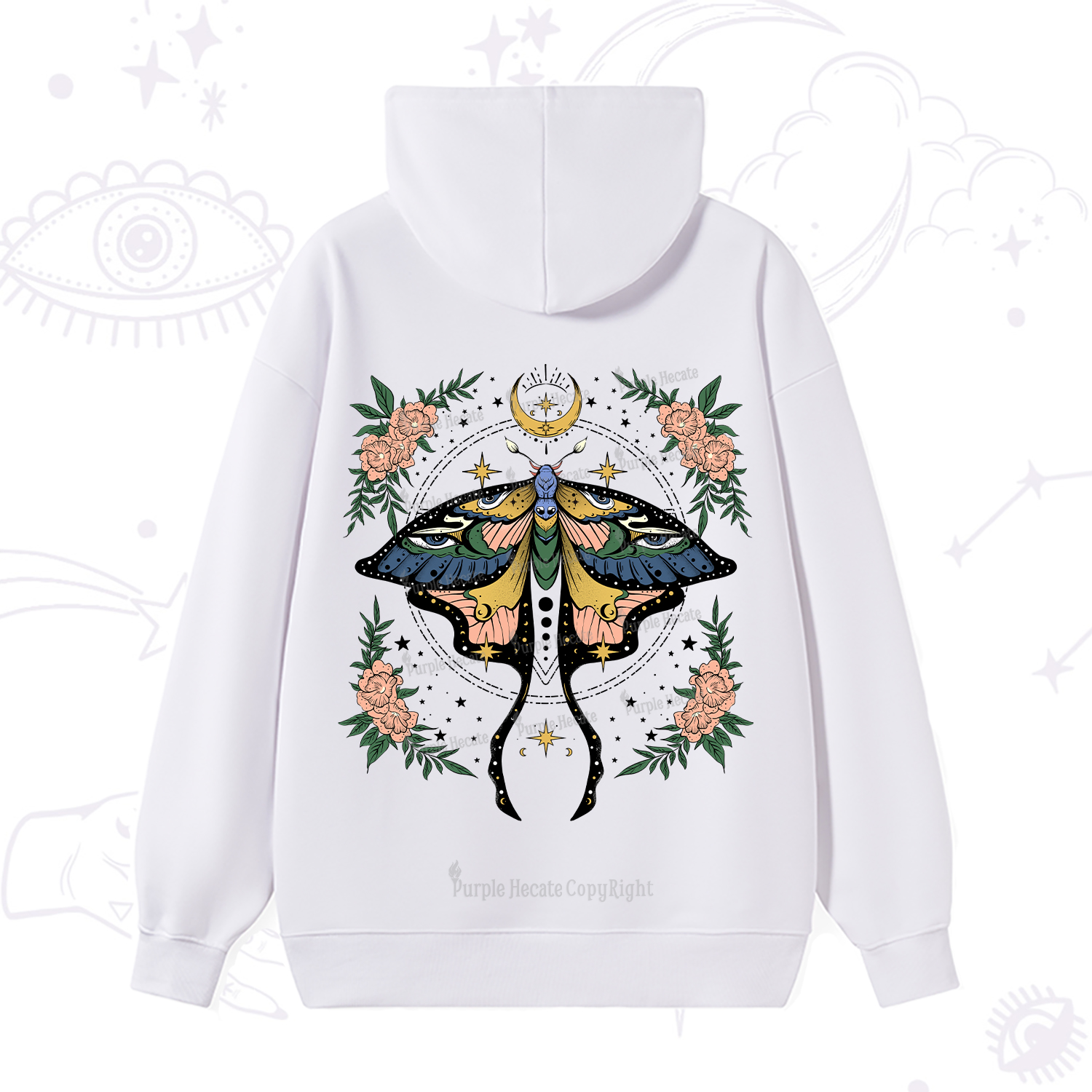 Purplehecate Mystical Moth Hoodie