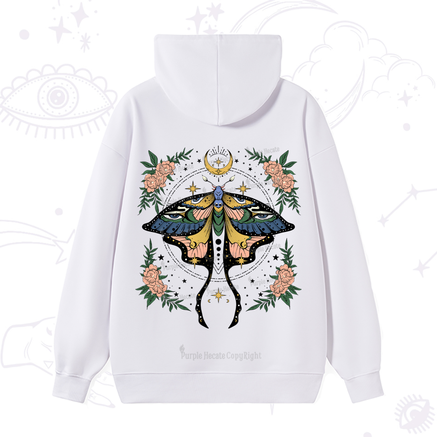 Purplehecate Mystical Moth Hoodie