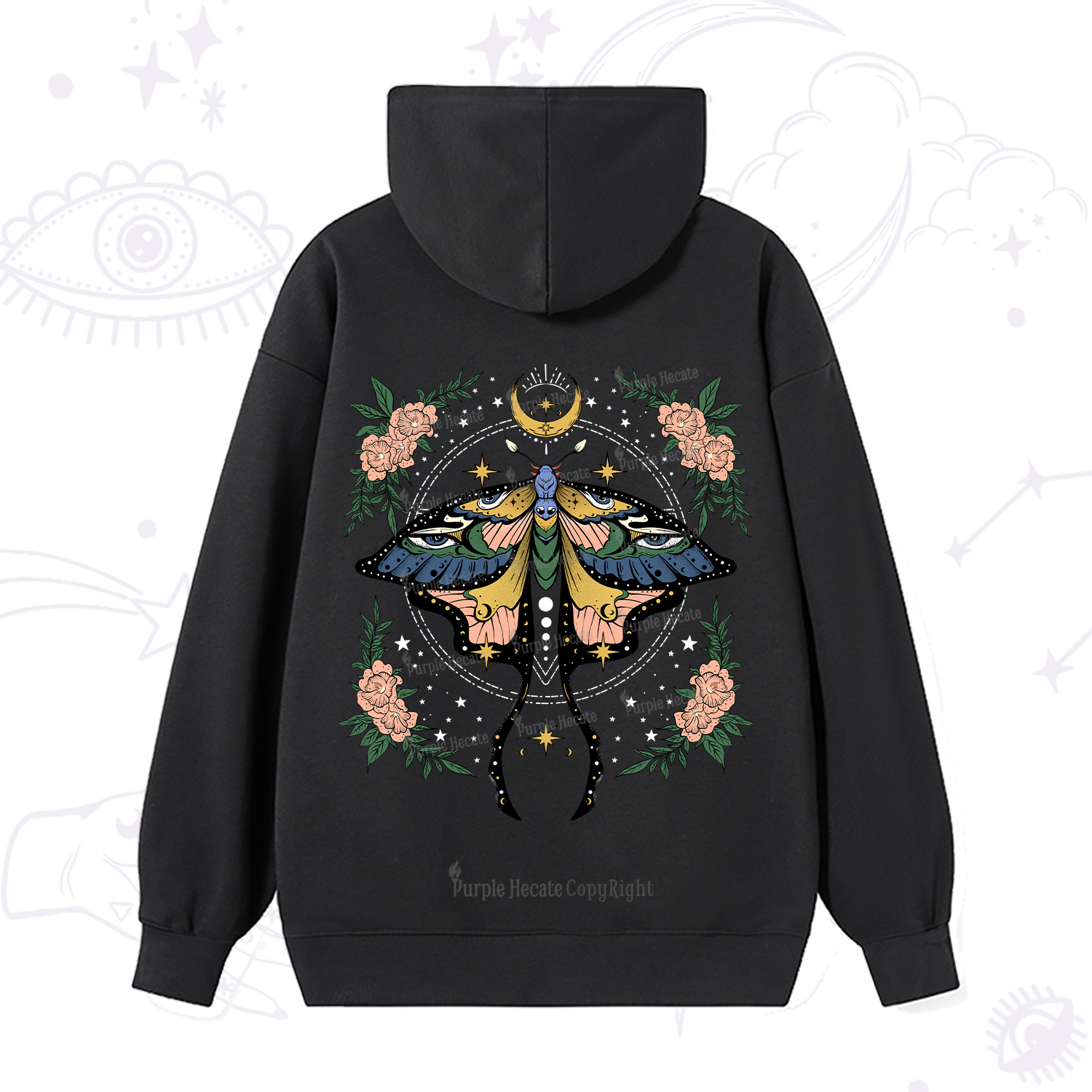 Purplehecate Mystical Moth Hoodie